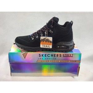 Skechers Womens 177185 Uno Trail Outdoor Stroll Black Casual Hiking Boots Size 7